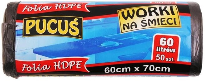 Pucuś Worek na śmieci HDPE 50 sztuk 60l