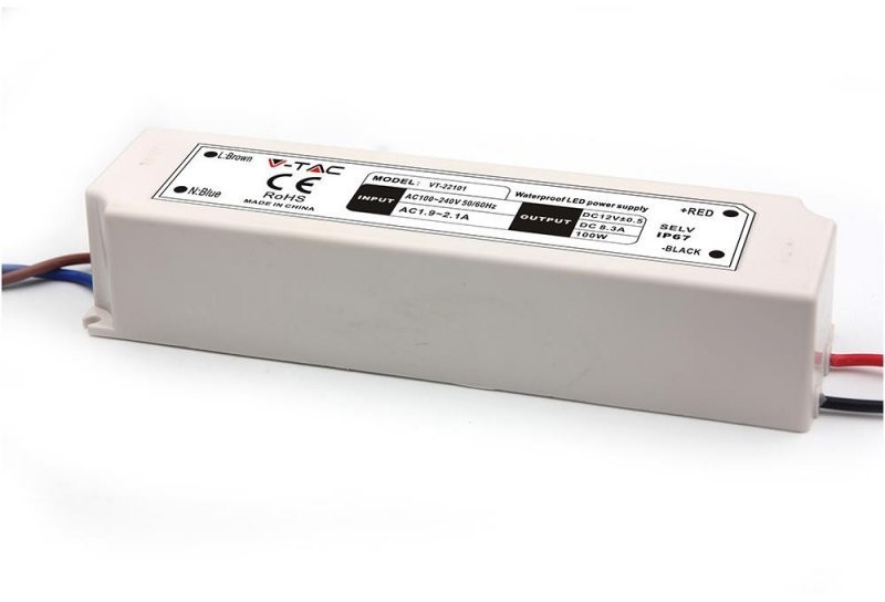 v-tac Zasilacz LED V-TAC 100W 12V 8.3A IP67 Hermetyczny Filtr EMI VT-22101