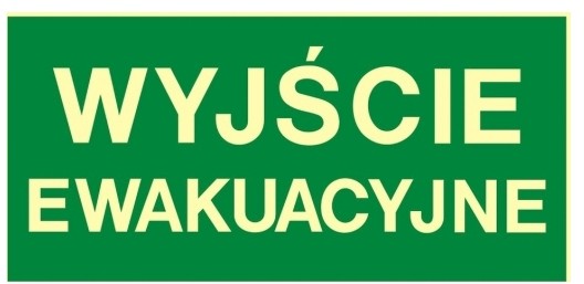 Znak Wyjście ewakuacyjne sztywny plastik 15 x 30 cm