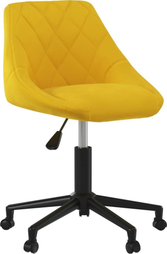 vidaXL Obrotowe krzesło stołowe musztardowe obite aksamitem 3086390