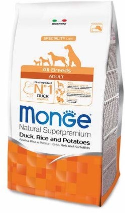 Monge Natural Superpremium crocchette adult all breeds con antra riso e patate 2,5 kg