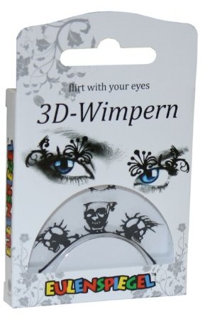 Eulenspiegel Rzęsy 3107  3d, trupia czaszka, czarna 3107