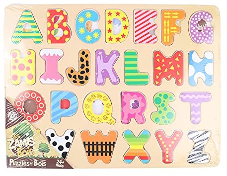 Les Zamibois Les Zamibois 052462 drewniane puzzle 30 cm drewno alfabet od 24 miesięcy 052462