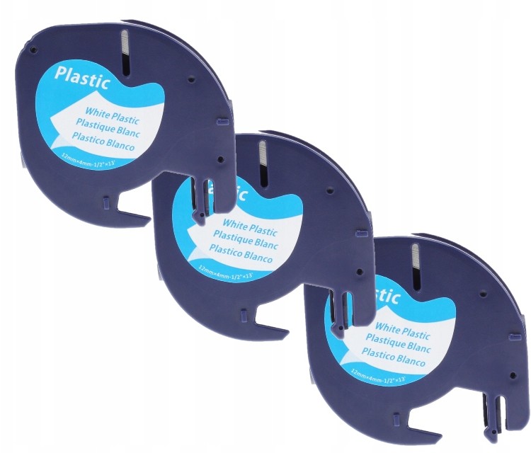 Dymo 3x Taśma do LetraTag 12mmx4m biała 59422 Plas