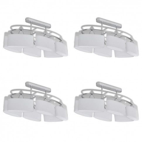 Srebrna lampa sufitowa szklana 4 sztuki - 5X EX134 H6-M28