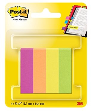 Post-it 670-10AB wąskie zakładki indeksujące, 12,7 x 44,4 mm, różne kolory, 10 x 50 zakładek 670-4CA
