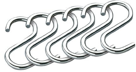 Küchenprofi 1051003806 S-hak, chrom 6 sztuki, ze stali nierdzewnej, srebrny, 0,5 x 2,5 x 5,1 cm 221057