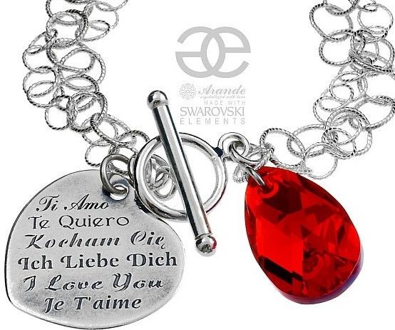 Swarovski Arande Bransoletka KOCHAM CIĘ Srebro Certyfikat 4817477946