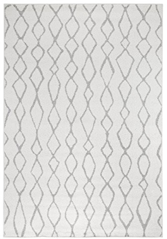 andiamo Andiamo tkany dywan bolognia ornament-wzór okrągły-dywan nowoczesny polipropylenu ze standardem Öko-Tex 100, szaro-ornamenty, 120x170 cm 750646