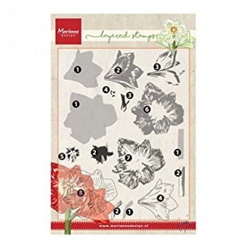 Marianne Design Tiny 's amaryllis Przezroczyste stratyfikacji zestaw stempli, materiał syntetyczny, 22,7 x 12,9 x 0,4 cm MDTC0860