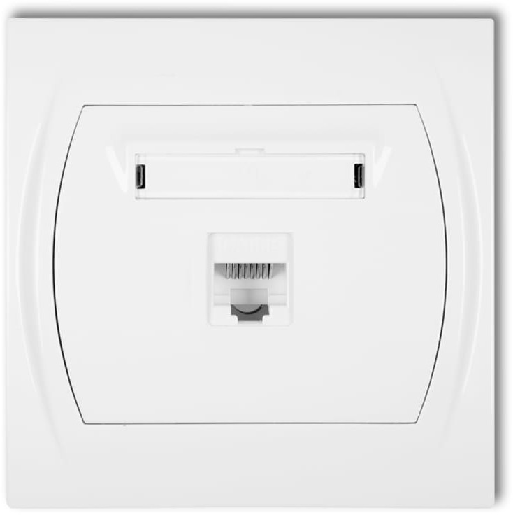 Karlik LOGO Gniazdo komputerowe pojedyncze 1xRJ45, kat. 5e, 8-stykowy LGK-1, kolor biały LGK-1