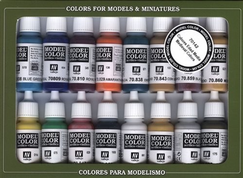Vallejo Model Color Set - Medieval Colors (x16 Colours) - VAL70142 70142