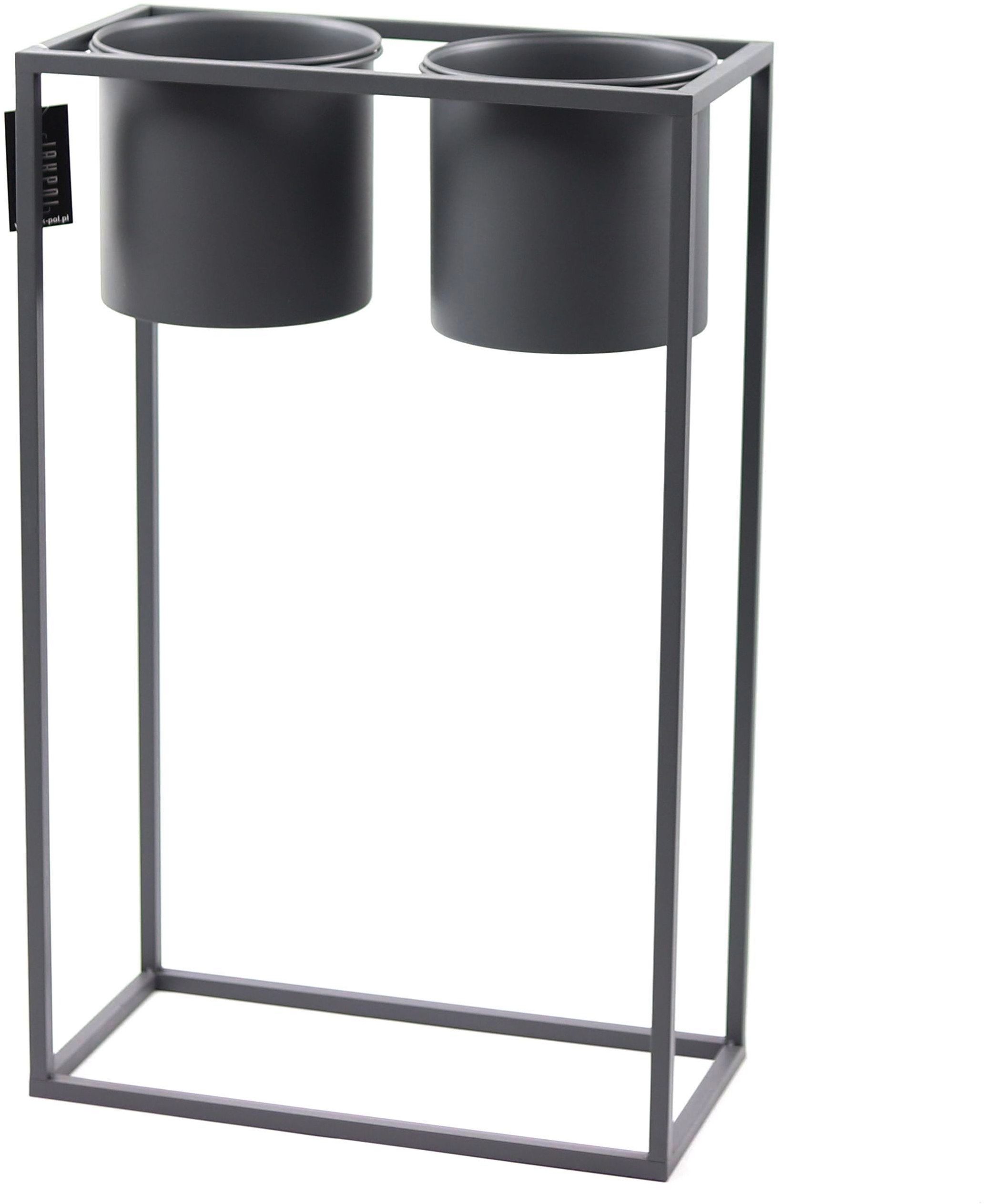 Kwietnik Metalowy Stojak z donicami UGO 80x50cm szary loft 05-19/S