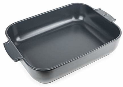 Peugeot Appolia prostokątna forma do zapiekania z uchwytami, ceramika, łupek / szary, 8,3 x 40,5 x 27,2 cm, pojemność: ok. 4 l, 60022