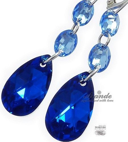 Swarovski Nowe Kolczyki Blue Comet Gloss Srebro
