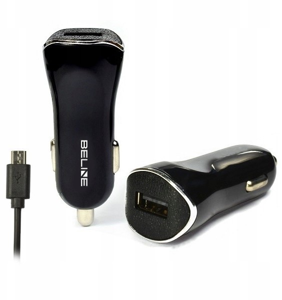 Beline Ładowarka samochodowa USB + microUSB 1A czarna Beli0002