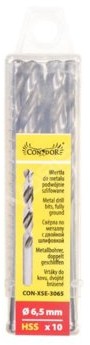 CONDOR Zestaw wierteł podwójnie szlifowane do metalu 6,5mm 10szt