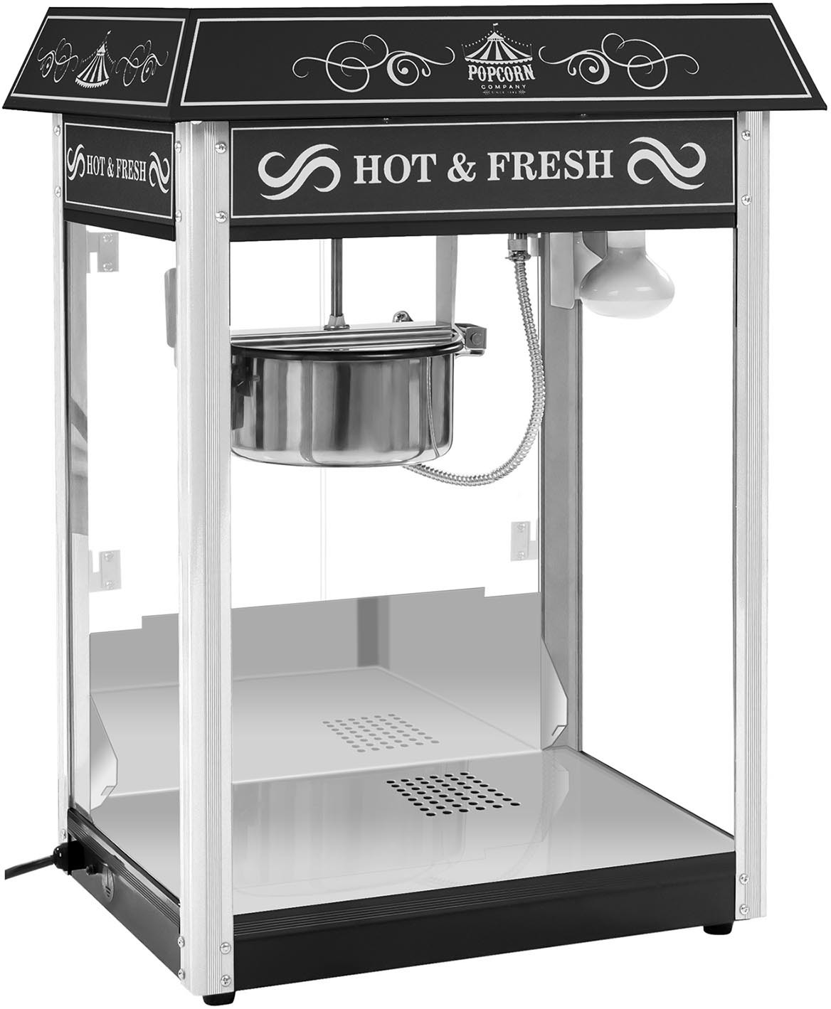 Royal Catering Maszyna do popcornu - czarna - amerykański design RCPS-16.2 RCPS-16.2