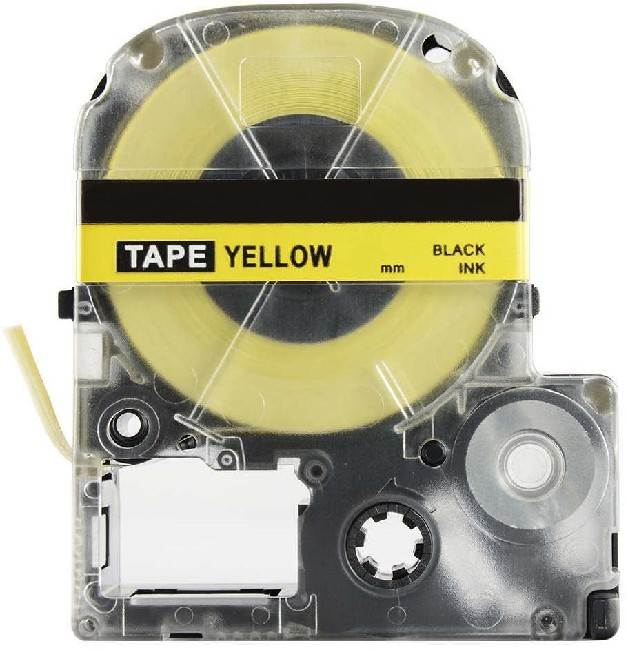 Epson SK12Y, 12mm x 5m, czarny druk / fluorescencyjny żółty podkład, taśma zamiennik