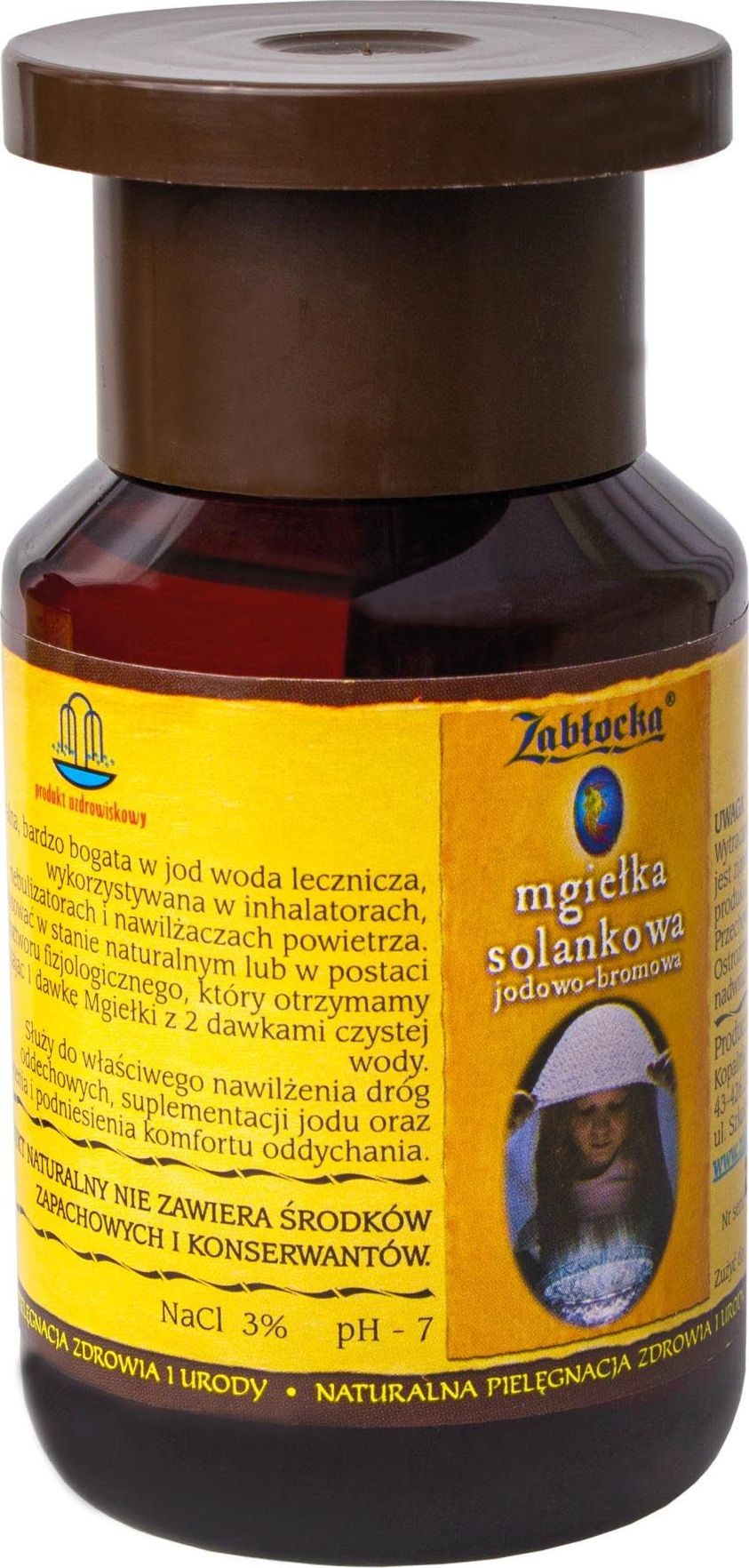 NoName Zabłocka Mgiełka Solankowa jodowo-bromowa do inhalacji nawilżaczy i płukania gardła 200ml TOW016816