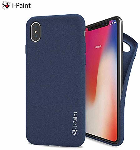 i-Paint ochronne piaskowe etui na telefon iPhone X - niebieskie BLUE - SAC - iPX