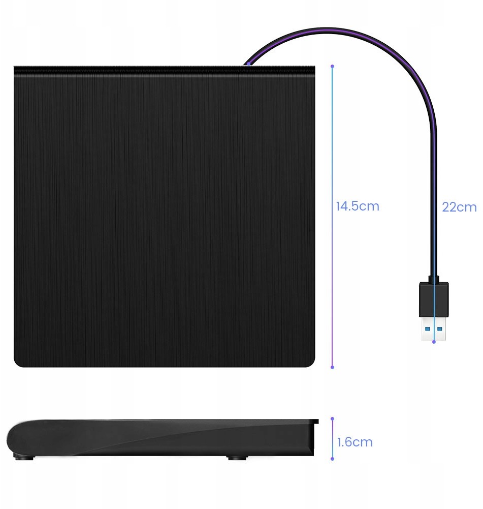 Napęd Zewnętrzny Cd-r/dvd-rom/rw Nagrywarka Usb