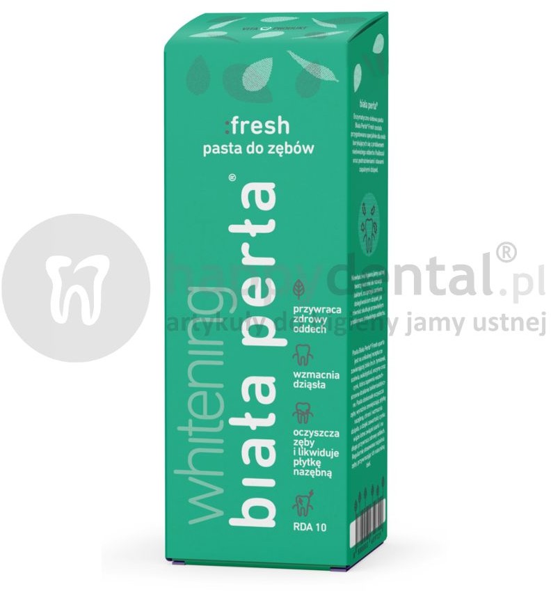 Vitaprodukt BIAŁA PERŁA Whitening Fresh 75ml wybielająca pasta do zębów o niskim współczynniku ścieralności Rda10