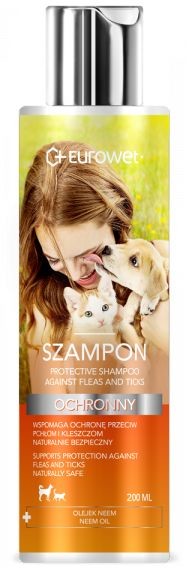 Eurowet Szampon wspomagający ochronę przeciw pchłom i kleszczom 200 ml - EUROWET