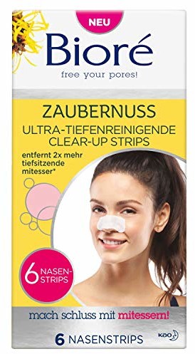BIORÉ Krem do głębokiego oczyszczania nosa Clear-Up-Strips  magiczny orzech/Witch Hazel  usuwa głęboko osadzone wągry, 2 sztuki (2 x 6 sztuk)