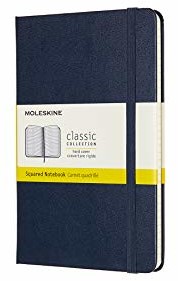 Moleskine 8058647626673 notatniki - klasyczna kolekcja średnia, w kratkę, twarda okładka szafirowa
