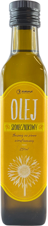 KruKam Olej słonecznikowy tłoczony na zimno 250ml