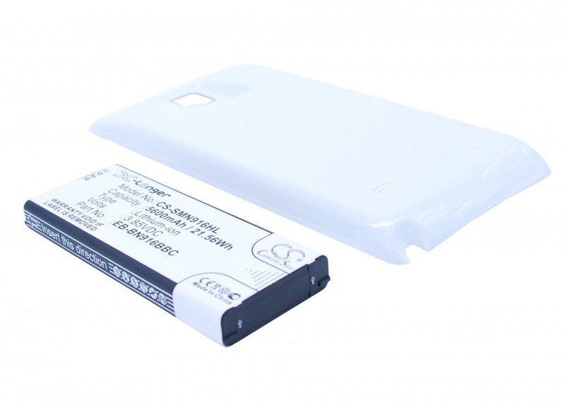 Cameron Sino Samsung Galaxy Note 4 EB-BN916BBC 5600mAh 21.56Wh Li-Ion 3.85V powiększony biały