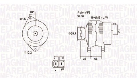 MAGNETI MARELLI Alternator 063731901010 063731901010