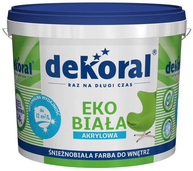 Dekoral Farba do ścian i sufitów śnieżnobiała 10 l