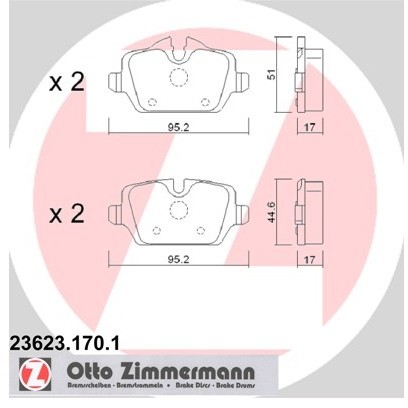 ZIMMERMANN Klocki hamulcowe - komplet 23623.170.1