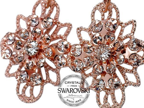 Swarovski UNIKAT KOLCZYKI CRYSTAL VENUE ROSE GOLD