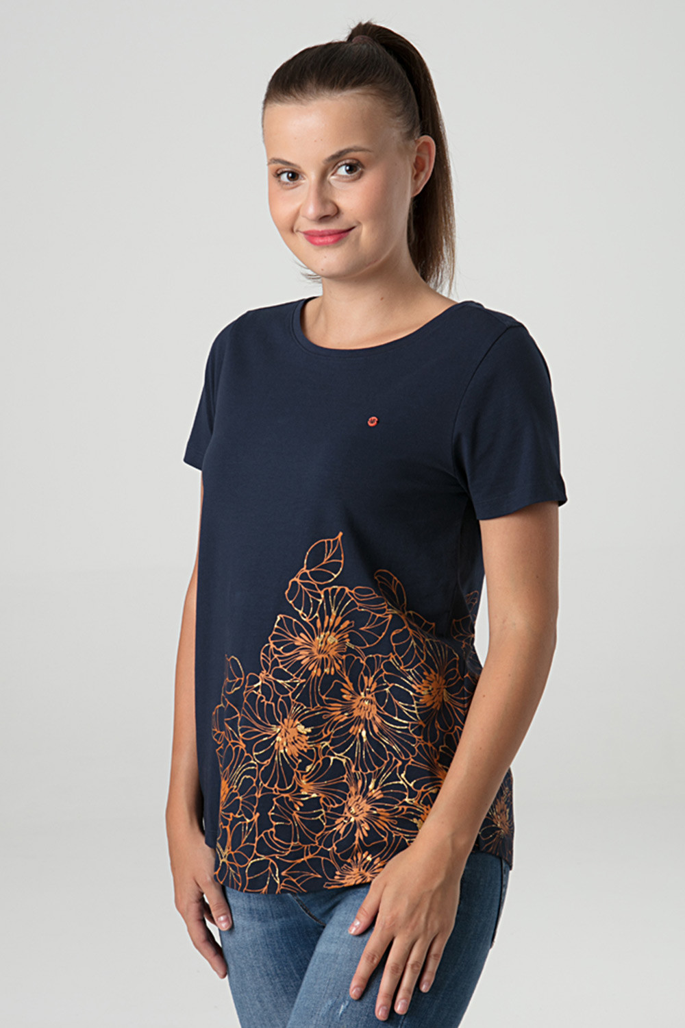 LOAP Niebieski damski T-shirt LOAP Abana