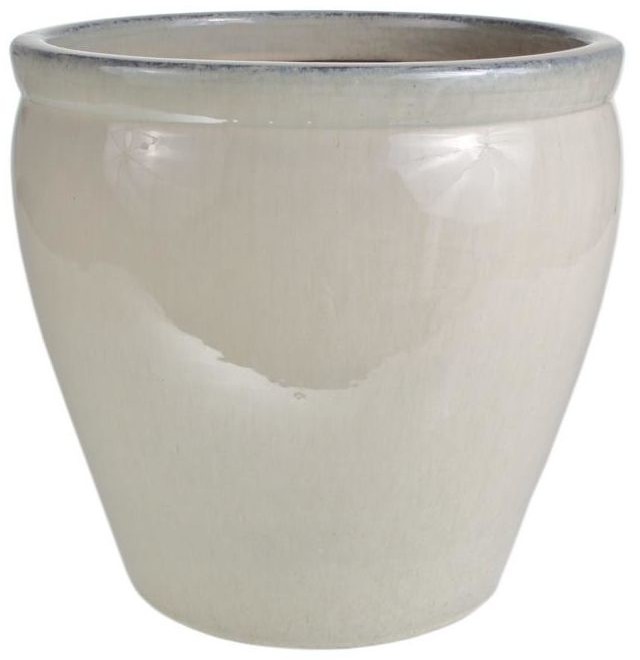 Donica szkliwiona śr. 33 cm kremowa mrozoodporna