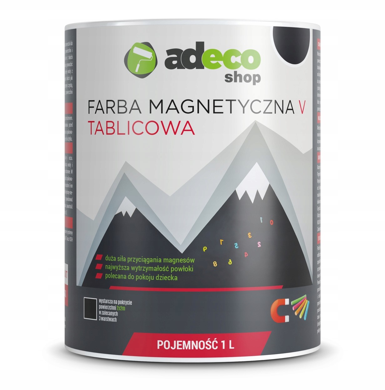 Farba Magnetyczna V Tablicowa czarna op. 1L