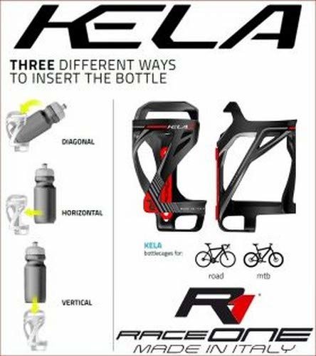 RaceOne IT Mod. Kela uchwyt na butelki po bokach rower Cycling/MTB/Gravel. Kolor: czarny 100% Made in Italy 8052747190553