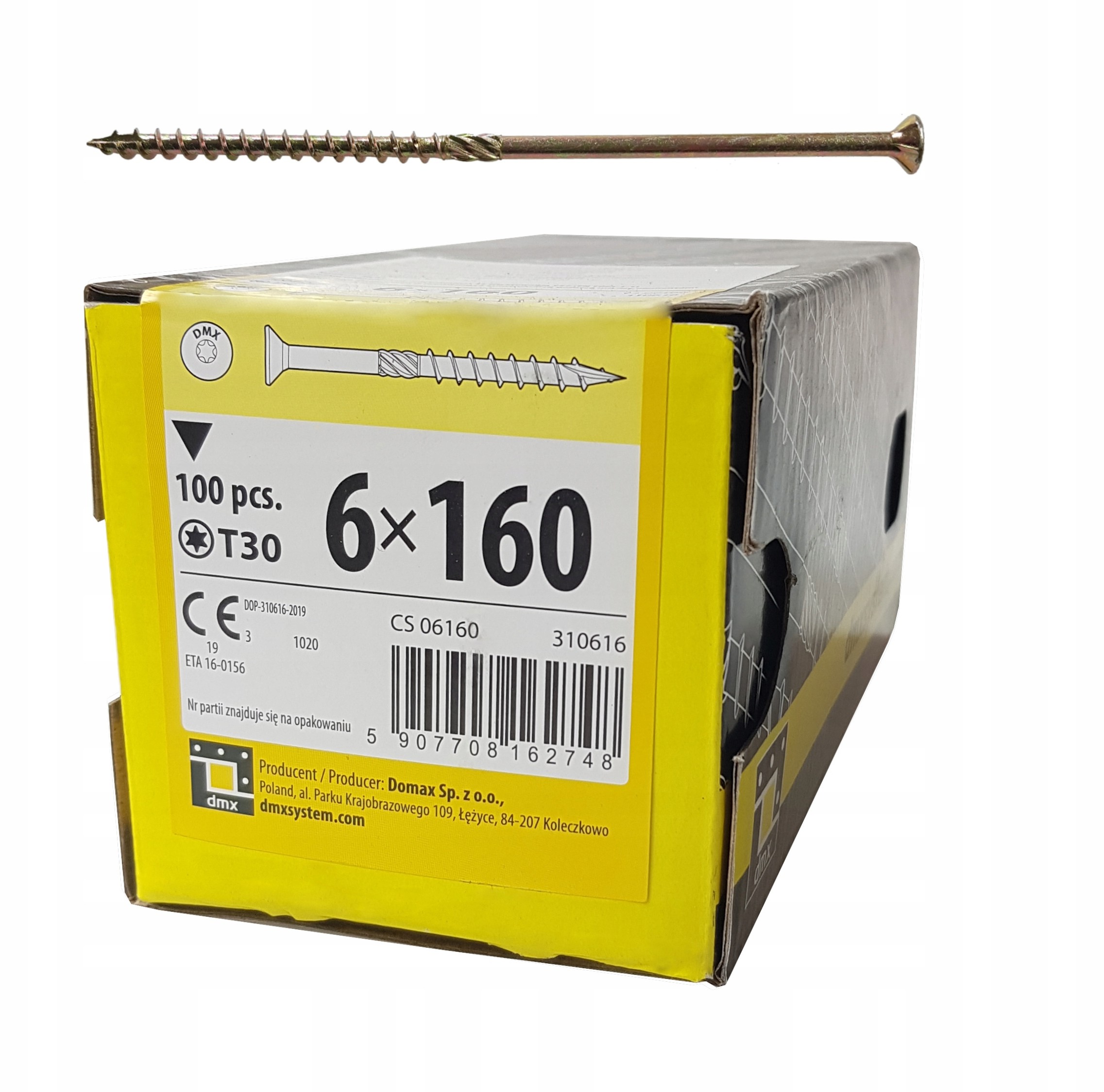 Wkręty Do Drewna Ciesielskie 6x160 Stożkowe 100szt
