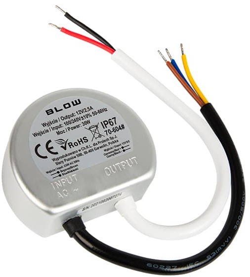 Zasilacz impuls.dopu.12V/2,50A 30W metal