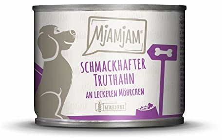 MjAMjAM karma dla psów mokra karma smaczny indyk na pysznych marchewkach, 6 sztuk w opakowaniu (6 x 200 g)