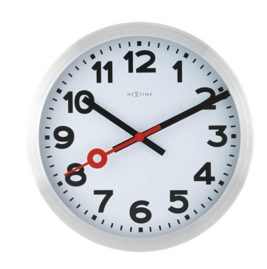 Nextime Zegar ścienny Station, biały, 35 cm