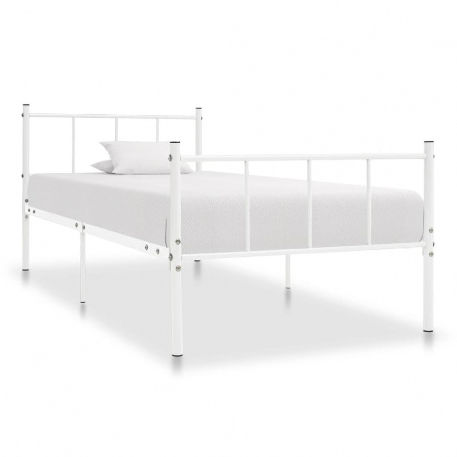 Vida Rama łóżka biała metalowa 100 x 200 cm V-284630