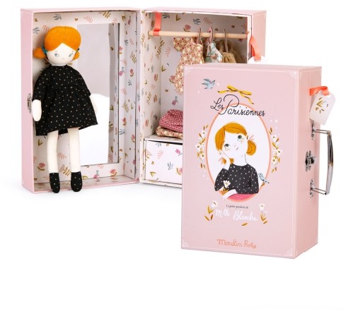 Moulin Roty Walizka z materiałową lalką i garderobą PARYŻANKA 642564
