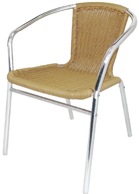 Bolero Krzesło Wiklinowe z Aluminium Naturalne (4 Sztuki) U422