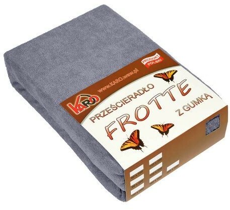 Karo Prześcieradło frotte z gumką 160x220 grafitowe F01-160 MKO-215456