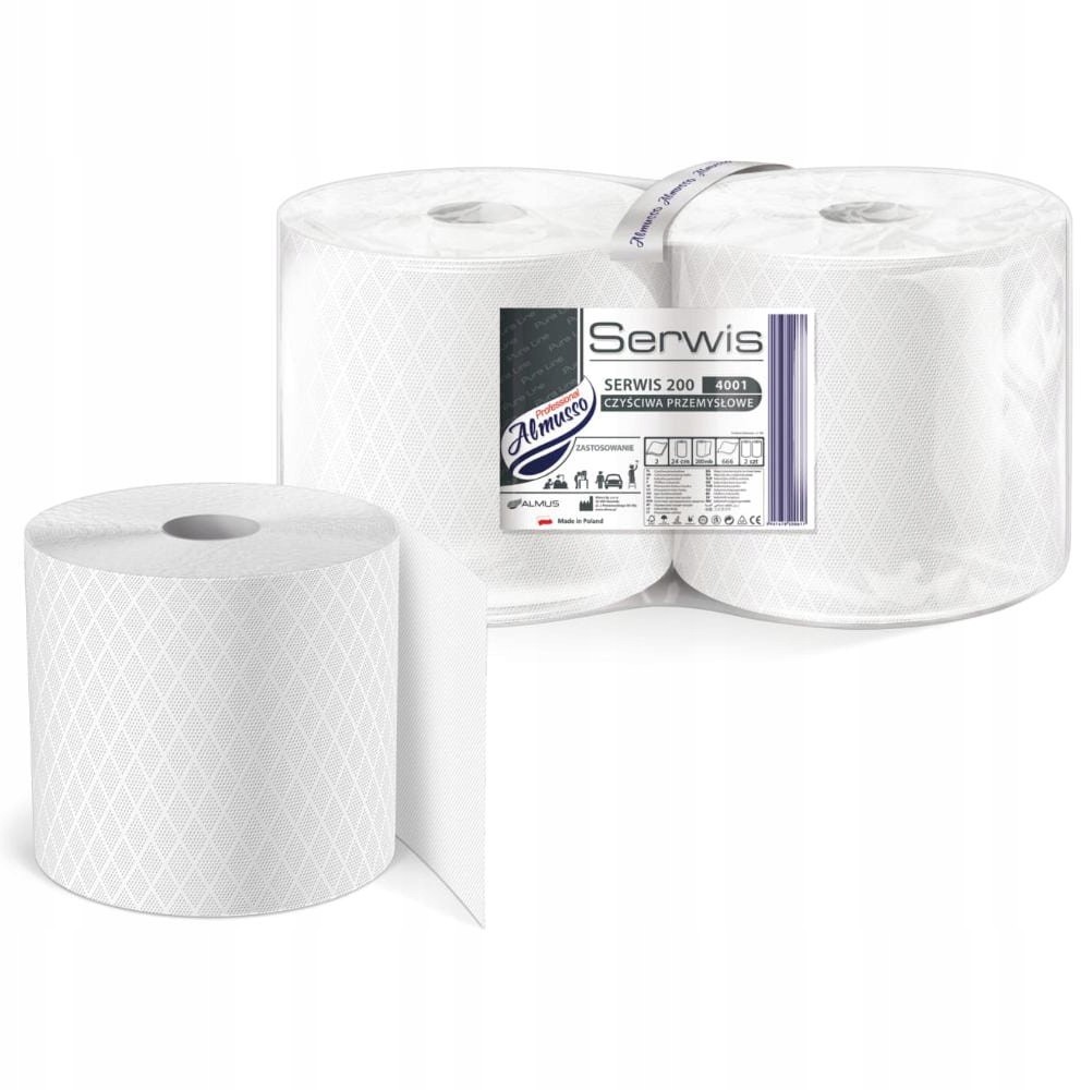 Ręcznik Papierowy Czyściwo Celuloza 200m 2 Rolki