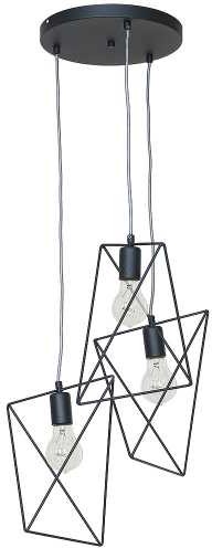Luminex Lampa wisząca zwis żyrandol Ibor 3x60W E27 czarny 3208